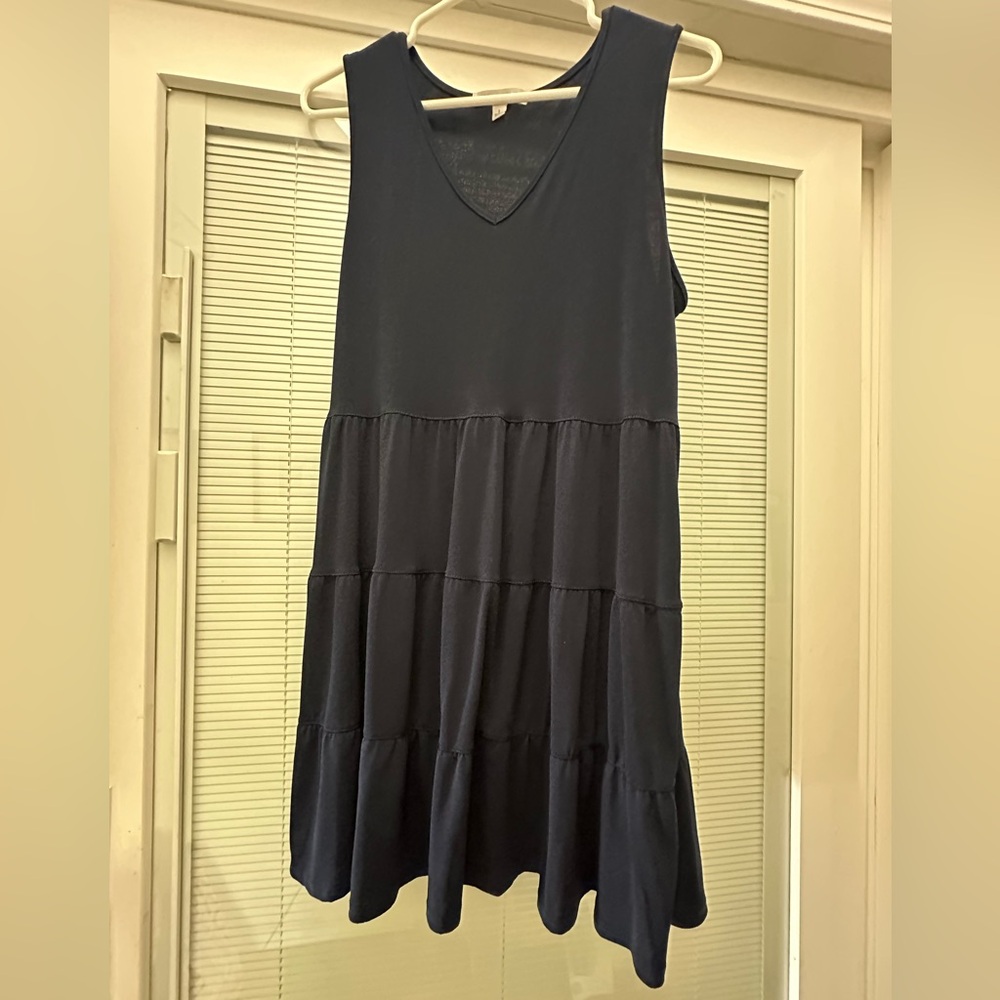 Green Envelope Navy Dress